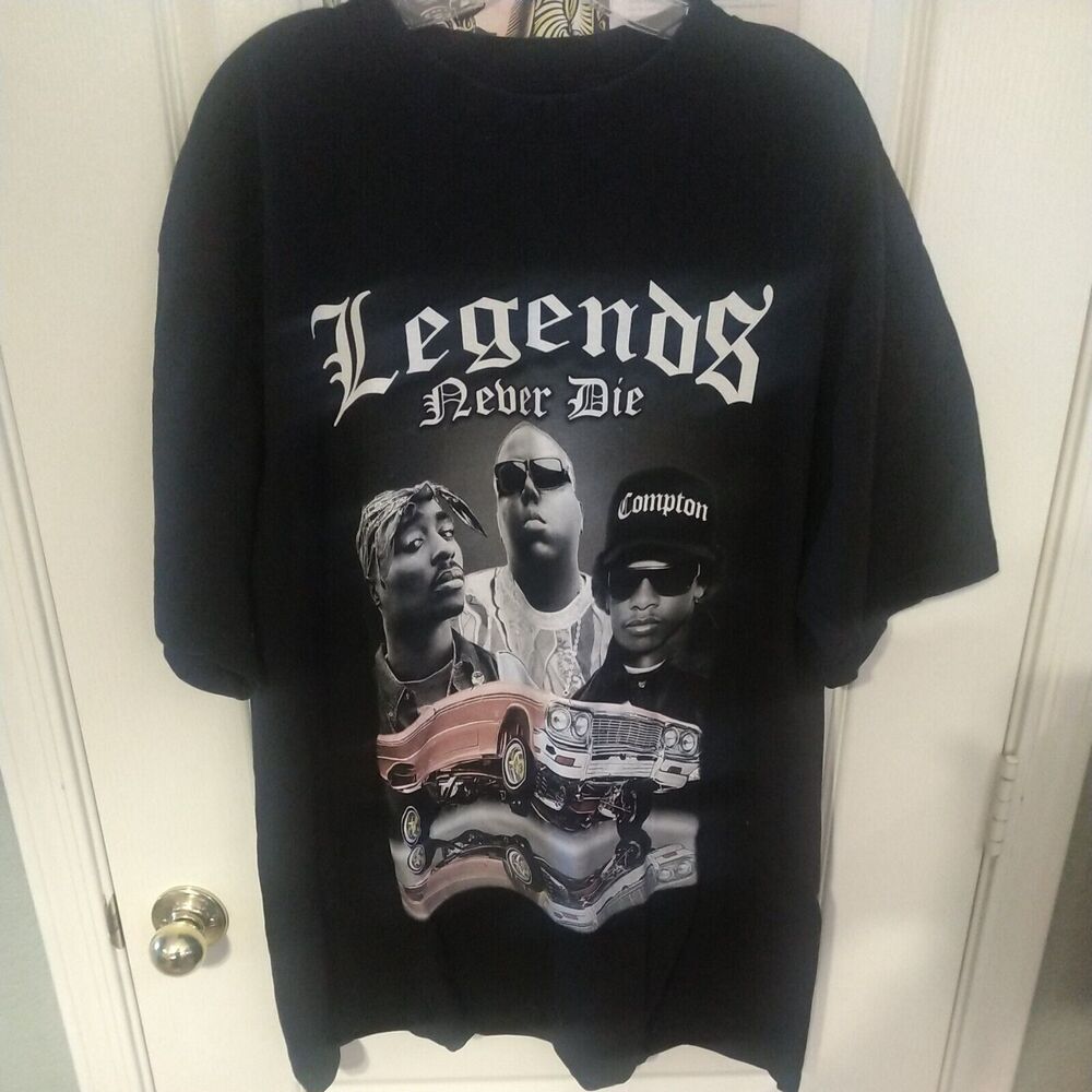 RARE VTG Shaka Wear Hip Hop Legends T Shirt Size 2XL Biggie Smalls Eazy E Tupac